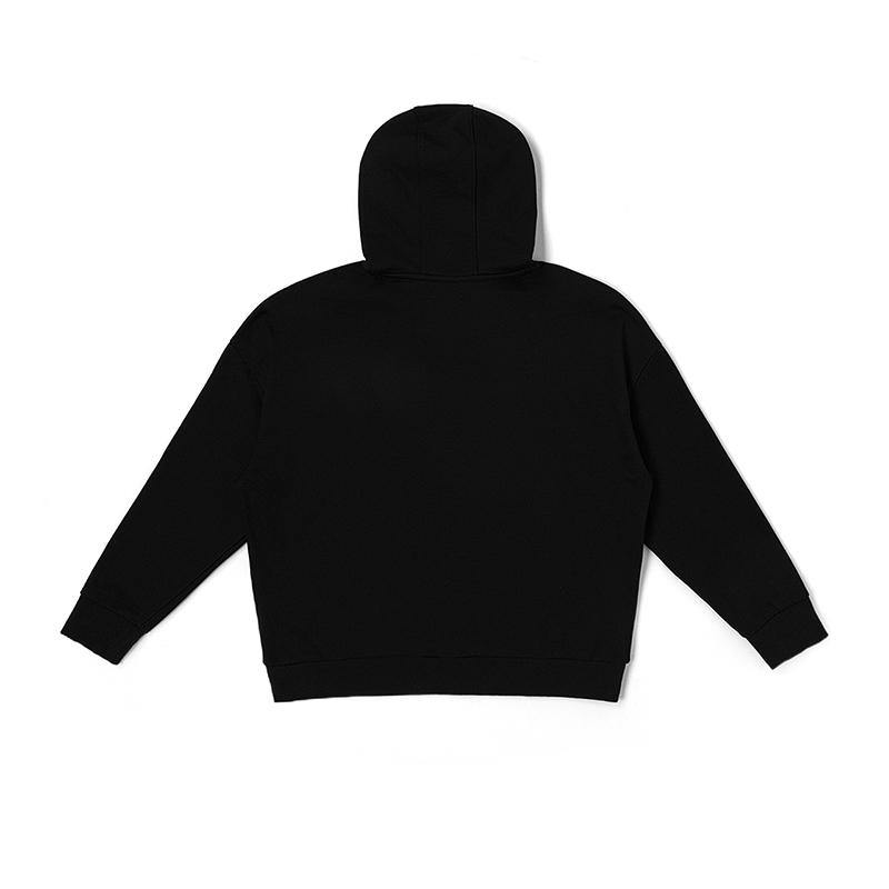 FW24 Store Style Loose Pullover Hoodie With Large Logo Long Sleeve Sweatshirt Women sweatshirt Black LWT006715201764K11000