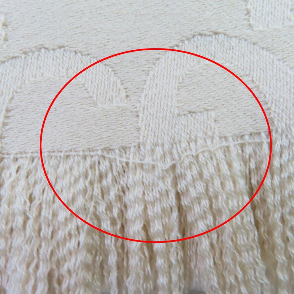 Ausgezeichneter GUCCI Schal GG Jacquard Große Decke beige Wolle Damen 795551 Gebraucht