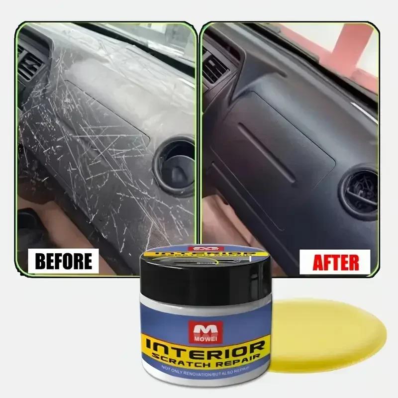 Multifunctional Car Wax Plastic Restorer Interior Scratch Repair Tire Leather Polish 100g Crystal Clear Renewal Agent