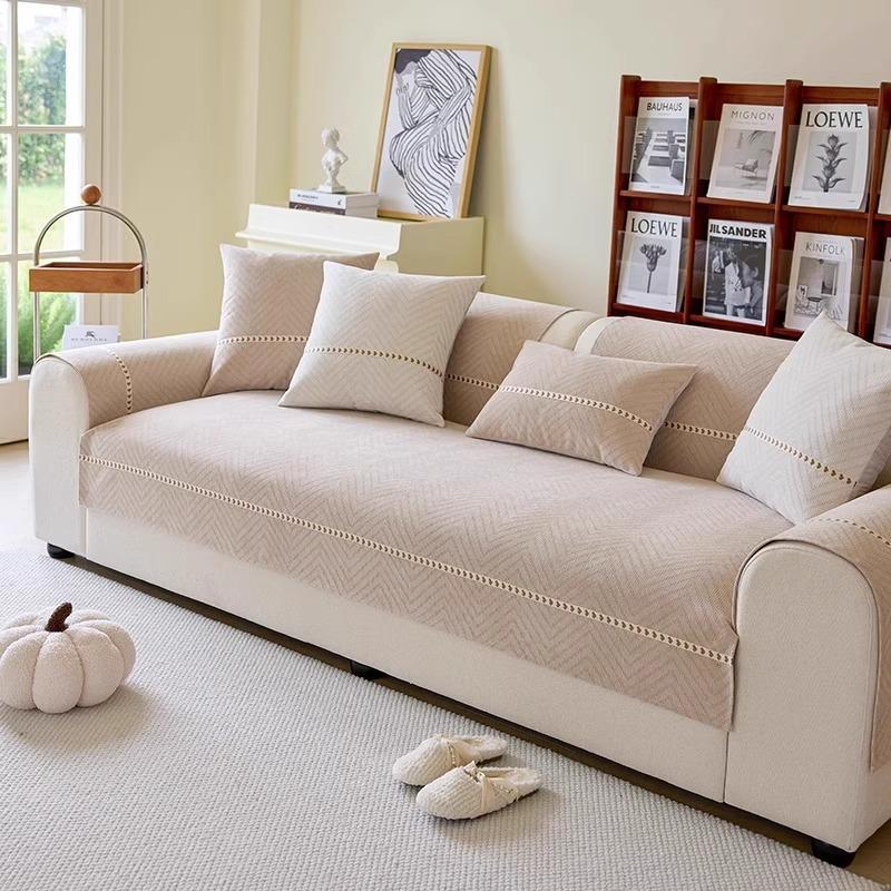 

Chenier Sofa Cushion Is Universal In All Seasons New Cream Wind Non-Slip Seat Cushion Solid Color Simple Sofa Cover Cloth 70*70cm