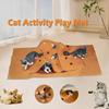 Interactive Cat Tunnel with Play Mat Foldable Enrichment Toy for Indoor Kitten Agility Training Scratching Climbing Activity Mat