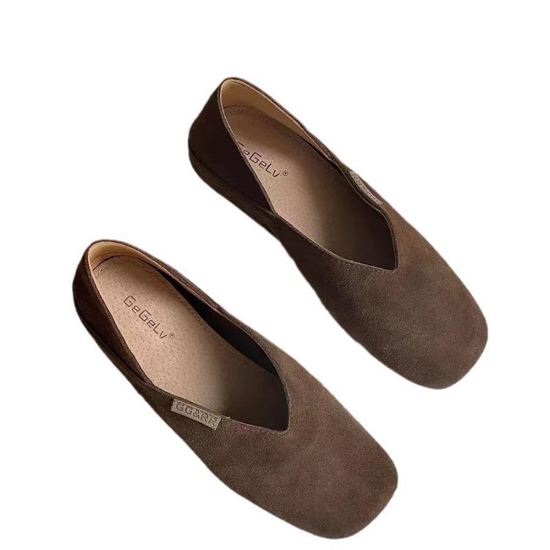 Leather Retro Soft Sole Flat Single Shoes