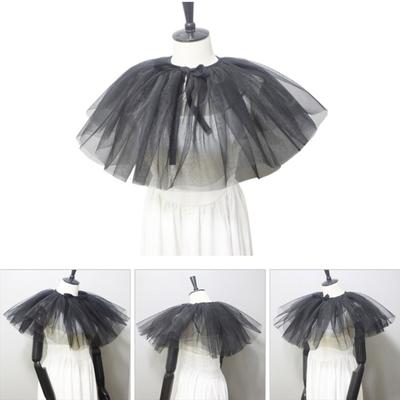 Collerette en Tulle Multicouche Col Amovible Accessoires de Costume Bijoux de Cou pour Soirée Formelle Décontractée Halloween Décoration de Cou