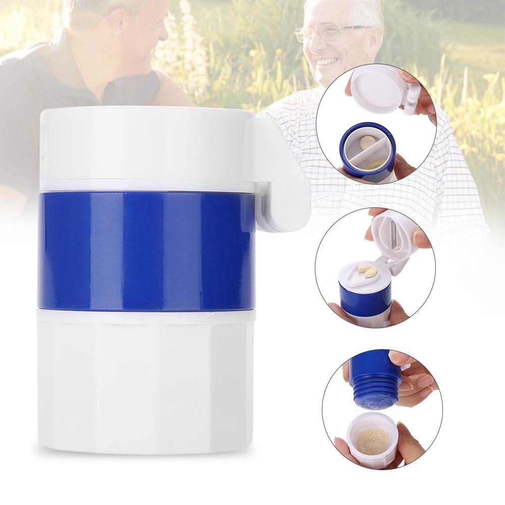 3 IN 1 Pill Cutter Tablet Crusher Pill Organizer Storage Box Medicine Grinder