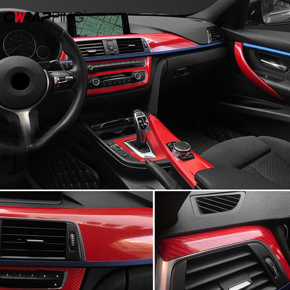 Red Glossy Vinyl Car Wrap Air Release Bubble Carbon Fiber Stickers Automatic Accessories Waterproof Heat Resistant Car Stickers