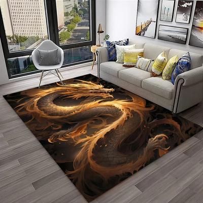 Tapis de dessin animé 3D avec motif de dragon chinois pour la maison, le salon, la chambre à coucher, le canapé, le paillasson, décoration, tapis de jeu pour enfants, tapis de sol antidérapant