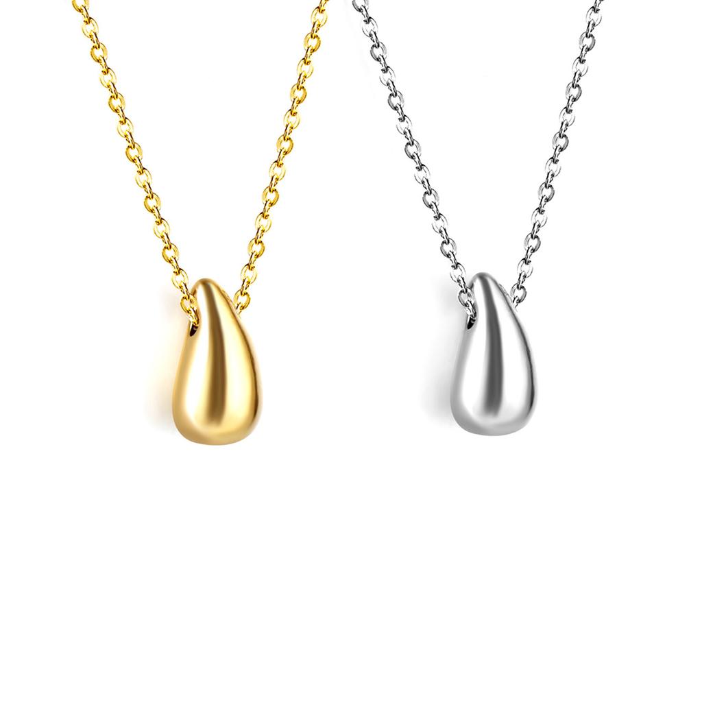 Simple Fashion Gold-plated Drop Pendant Necklace For Girls Stainless Steel Jewelry Personality INS Creative Niche Accessories