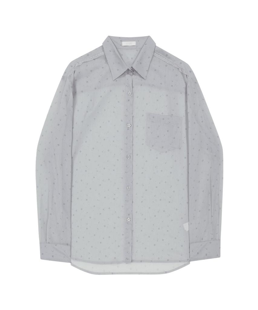 OJOS Graphic Sheer Shirts / Gray
