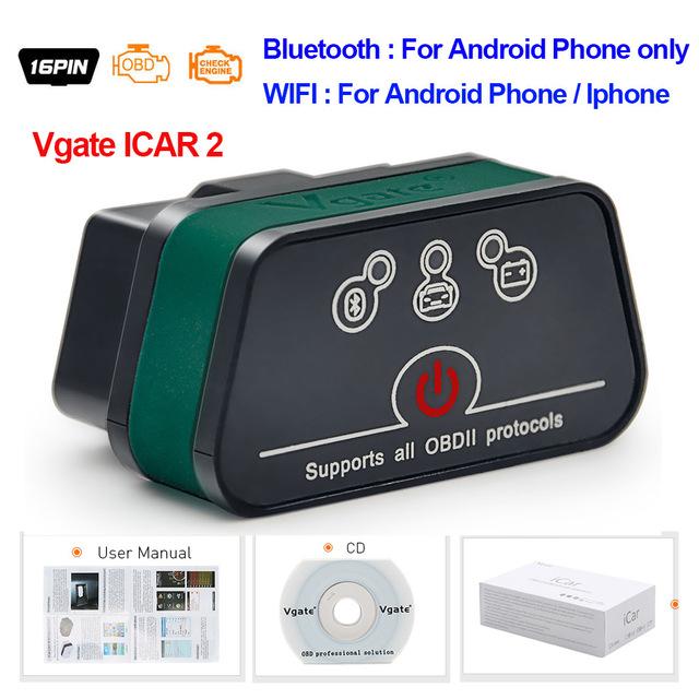 Vgate iCar2 obd2 Bluetooth-Scanner ELM327 V2.2 obd 2 wifi icar 2 Autowerkzeuge Ulme 327 für Android/PC/IOS-Codeleser