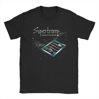 חולצות טי לגברים Leisure Supertramp Crime Of The Century צווארון עגול כותנה שרוול קצר טיז בגדי קיץ