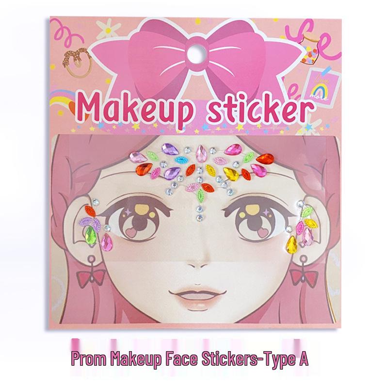 Kids' Cartoon Bindi & Forehead Diamond Stickers for Masquerade Party Dress-Up
