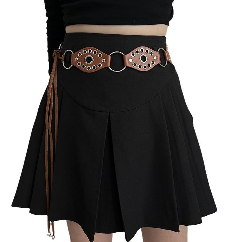 Chic And Stylish Pu Leather Waist Belt In Black And Caramel Color For Spring 2024