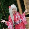 [Milky Time] Eromanga Sensei Izumi Sagiri Yukata Cosplay Costume with Wig, Red, Halloween, Kimono