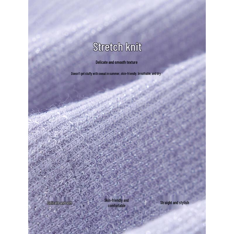 Women's Pure Color Knit Round Neck T-Shirt