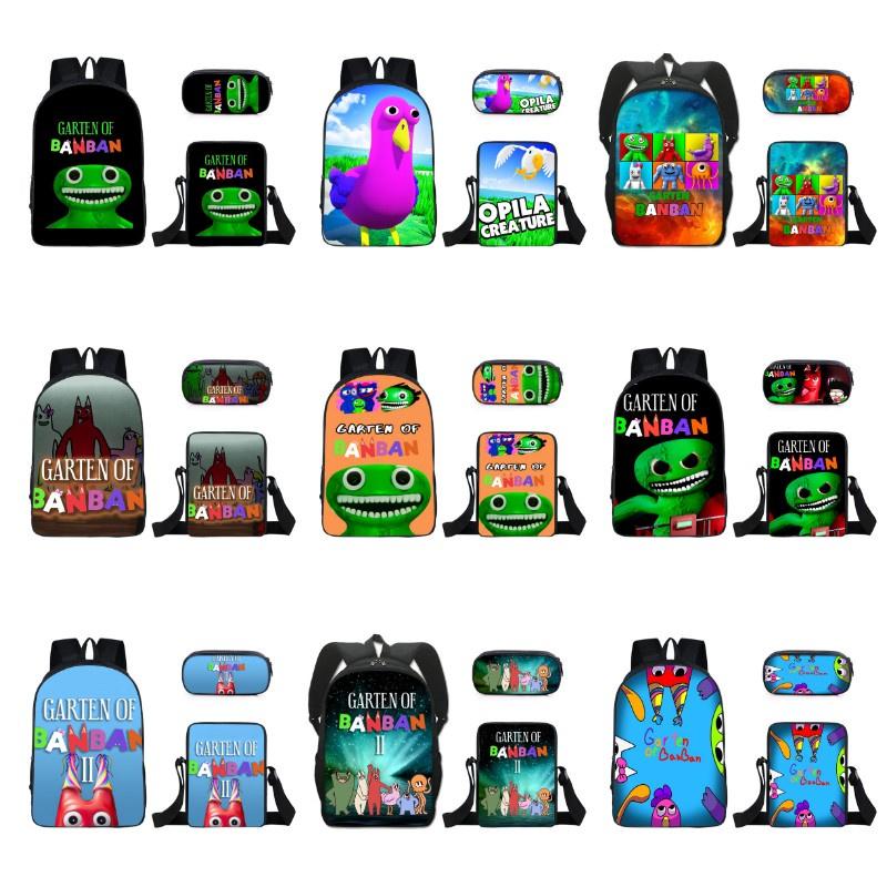 3pcs/set Garten Of Banban Backpack Shoulder Bag Pencil Pouch Student School Gift