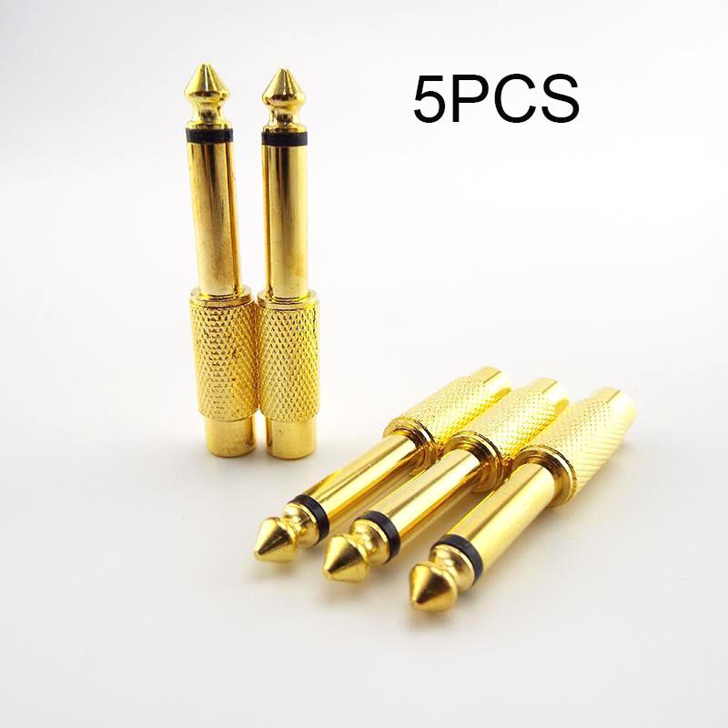 Golden Audio Adapter 6.35mm 1/4" Male Mono Plug to RCA Female 6.5mm to AV Jack Audio Adapter Connector TS For Home KTV H1Good product
