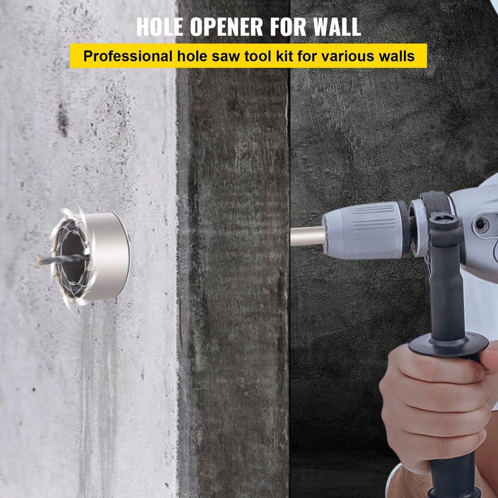 Concrete Hole Saw Kit, 30/40/65/80/100mm Drill Bit Set SDS Plus or SDS Max Shank Wall Hole Cutter with 11.8"/300 mm Connecting Rod for Brick,