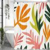 Colorful Leaf Shower Curtain, Bathroom Decorative Shower Curtain, Waterproof Shower Curtain with Hooks