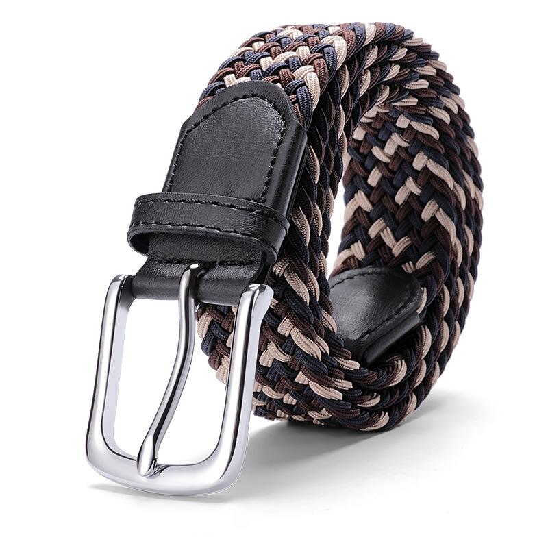 

Премиальный плетеный ремень, повседневный мужской ремень с пряжкой, эластичный холщовый эластичный ремень, женский ремень 115cm