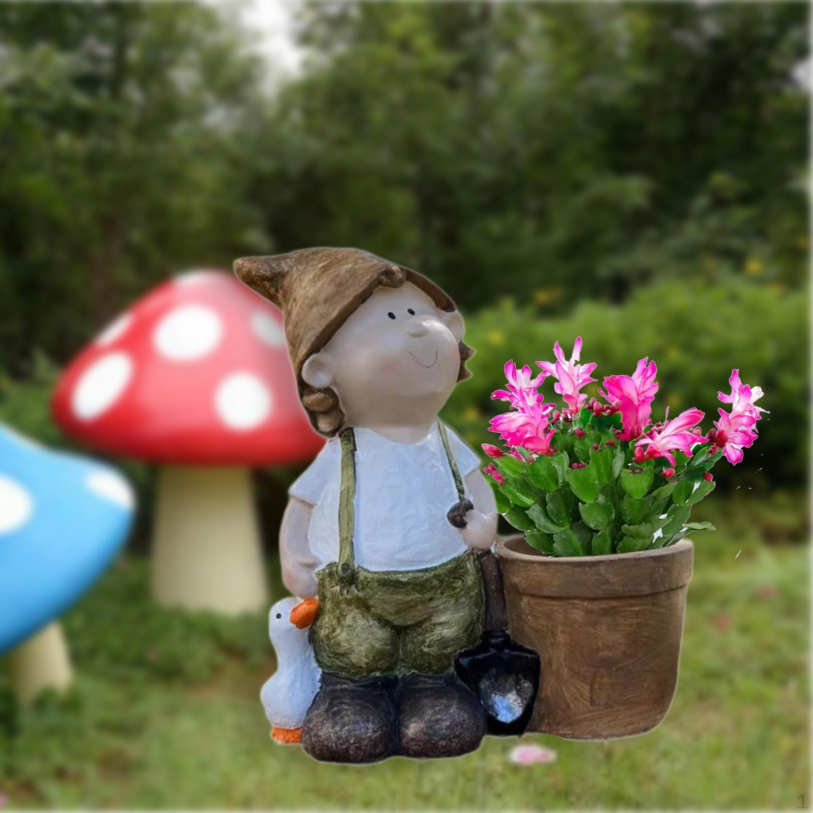 

Садовая статуэтка, милый цветочный горшок, держатель для дисплея, статуэтка из смолы, скульптура для фермерского дома Boy Statue