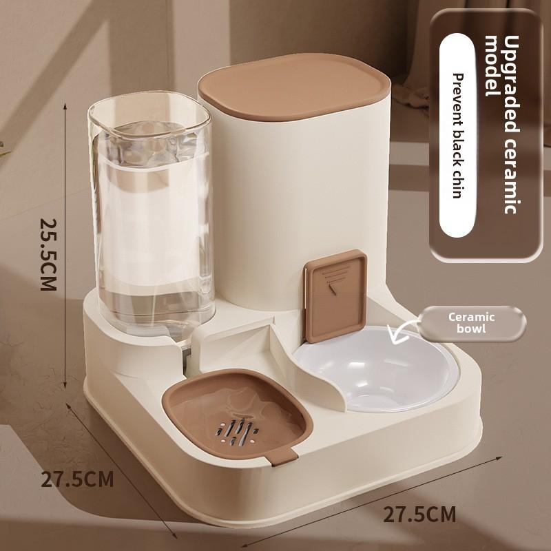 Automatic Pet Feeder and Water Dispenser, Ceramic Cat and Dog Bowl, Pet Water Fountain
