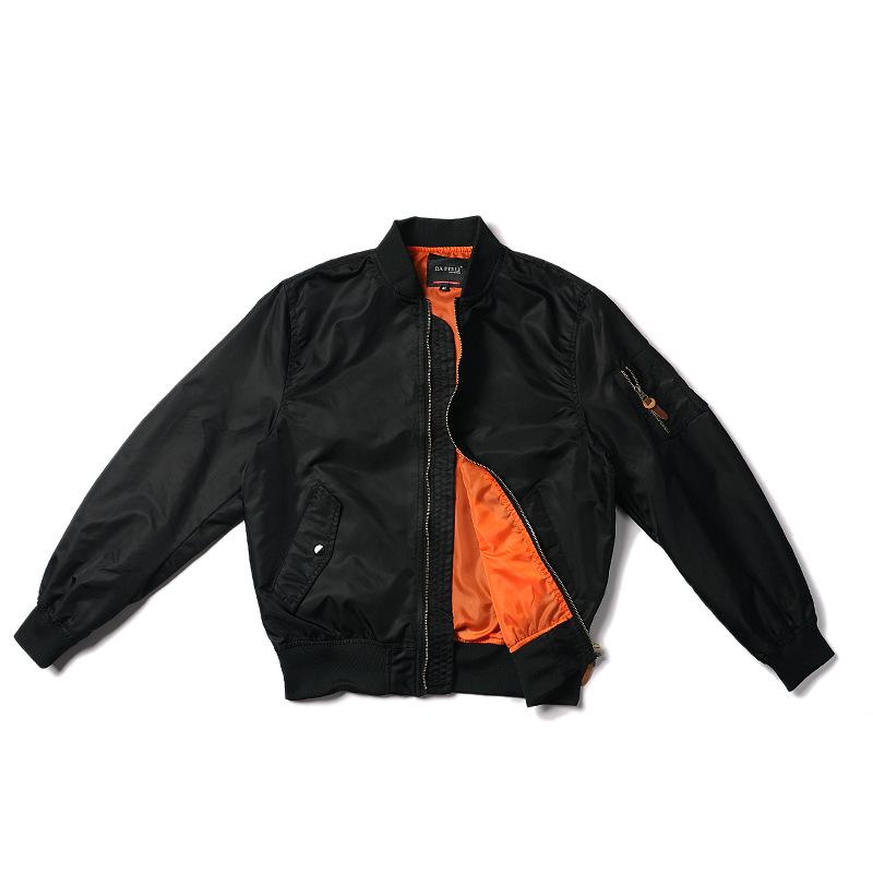 Normanlong Men's Air Force MA-1 Pilot Jacket - Lightweight Nylon Bomber for Spring/Fall