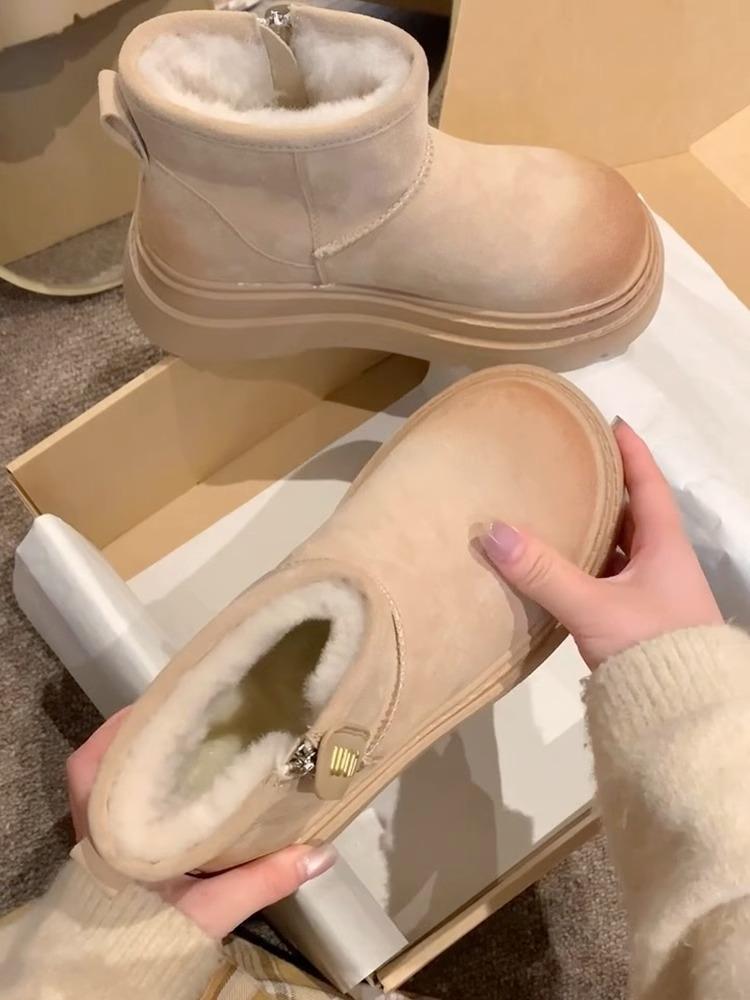 [sheii Su Yinyin] Small ears~ piled thick-soled small short tube wool short boots children's snow boots winter