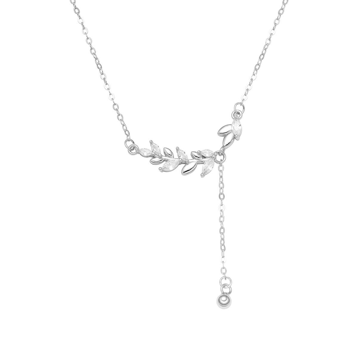 

Ожерелье с шипами из стерлингового серебра 925 пробы, женская мода, легкая, роскошная подвеска с бахромой в виде колоса пшеницы, высококачественное дизайнерское украшение на шею 925 Silver