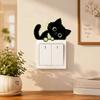 Self-Adhesive Luminous Cat Wall Decals PVC Cat Switch Stickers Glowing Cat Stickers  Living Room
