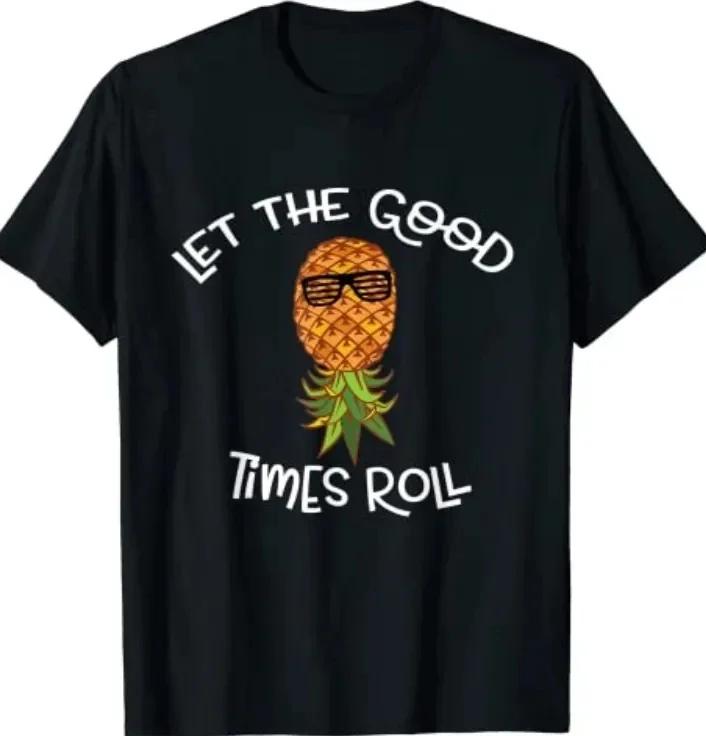 

Upside Down Pineapple Printed Tee Swinging Lifestyle TShirts Swinger Unisex Women Tshirts Valentines Day Tops Casual Tees 4XL
