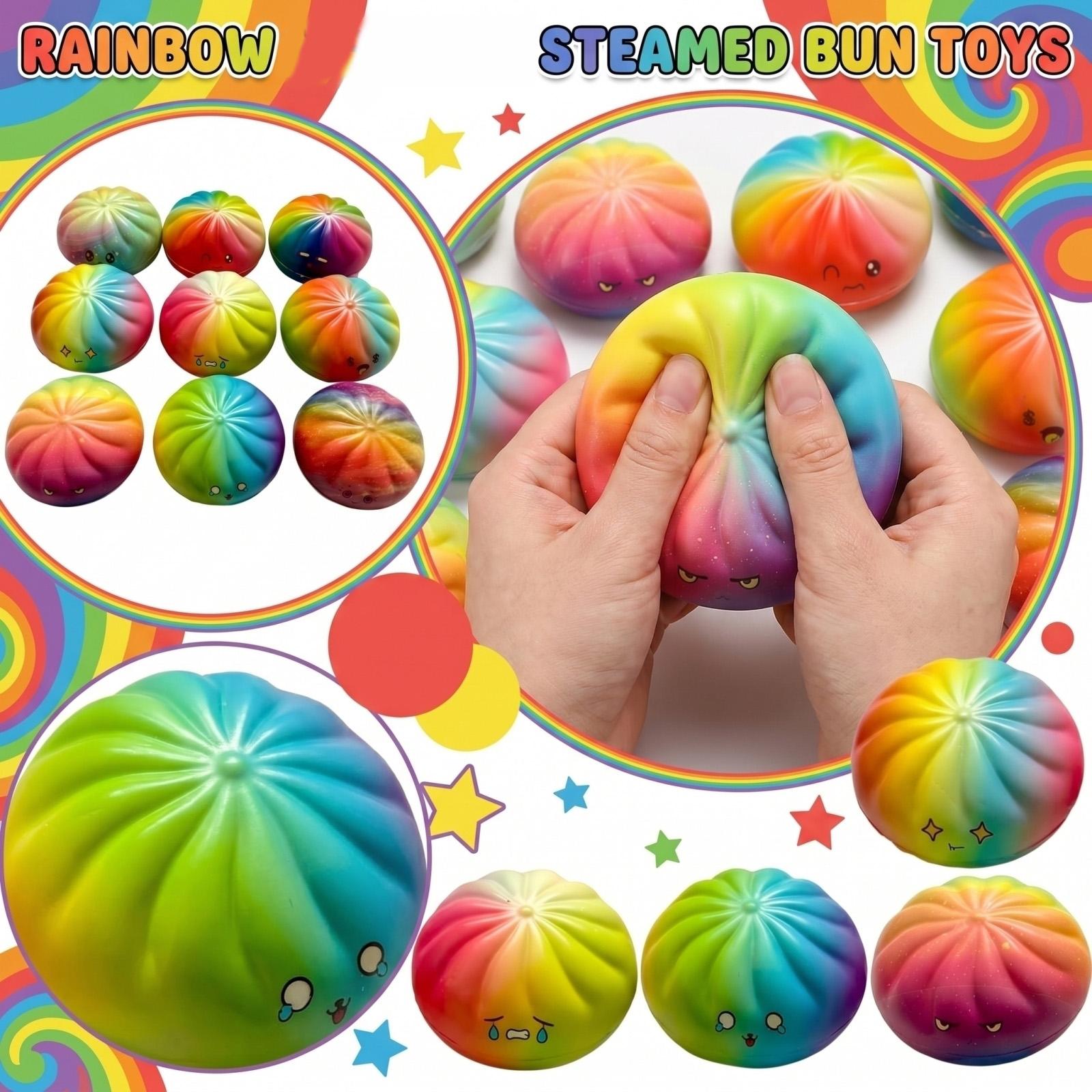 Slow Rebound Squeeze Bun Stress Relief Toy Random Style Soft Bun Shape Relaxation Decompression Play for Kids Adults One Size