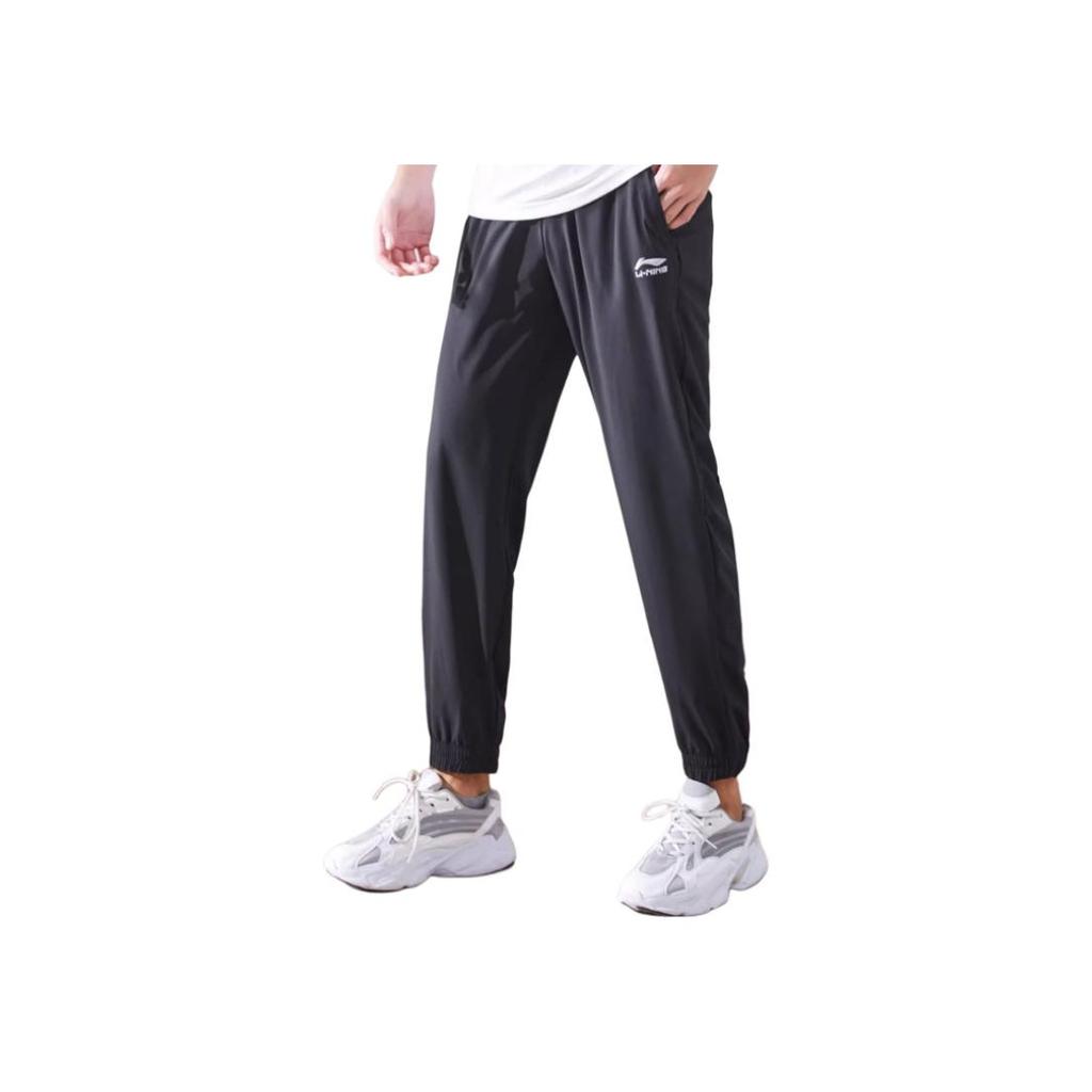Li-Ning Comfortable Casual Woven Knitted Sports Pants Men bottoms Black AYKT707