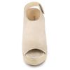 Allegra K Women's Wedge Sandals with Backstrap Platform Espadrilles, Beige, Size 24.0cm