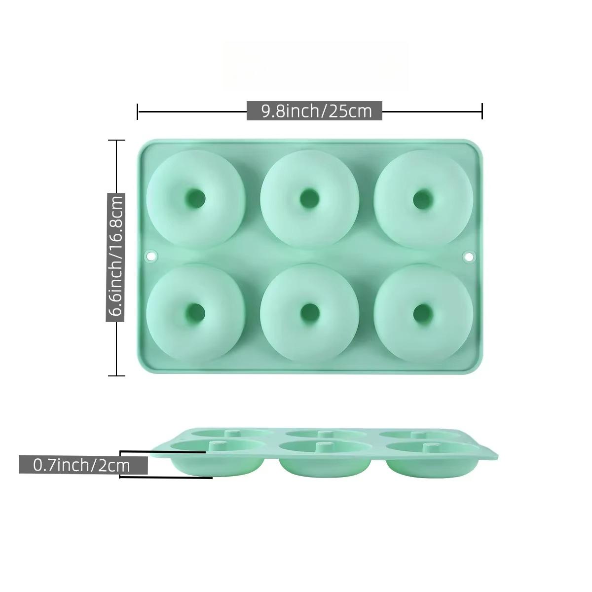 

Силиконовая форма для пончиков с 6 отверстиями, антипригарная, термостойкая, для выпечки кексов, многоразовые кухонные принадлежности