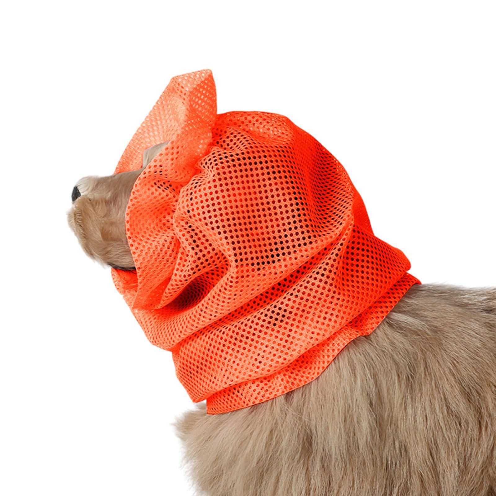 

Чехол для ушей для собак, сетчатая шапка-снуд, прочная дышащая защита от шума, головной убор для домашних животных, подарки S Orange