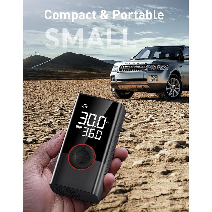 Tire Inflator Portable Air Compressor, 150PSI Air Pump for Car Tires with LED Light, Cordless Tire Pump with Digital Pressure Gauge, Tire Inflator