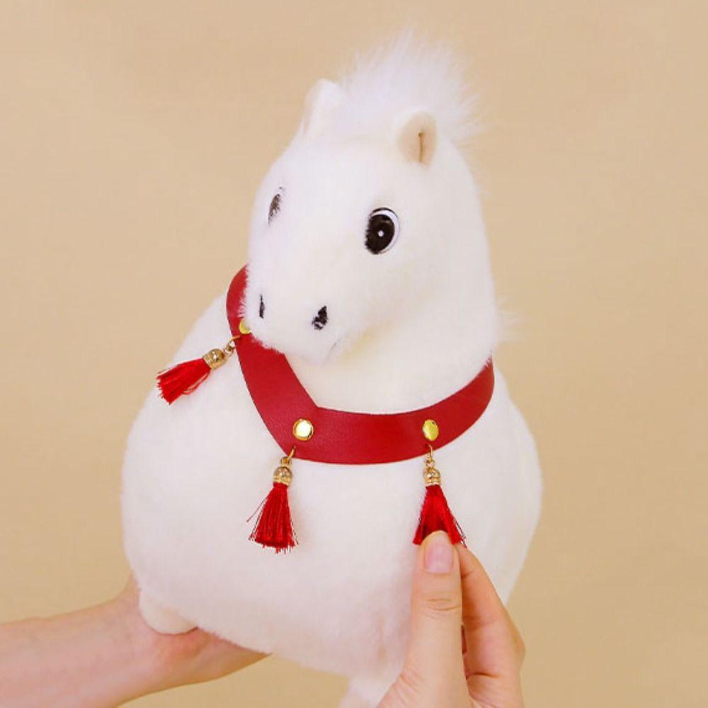 Chubby Horse Horse Mascot Stuffed Animal PP Cotton Fat Horse Plush Toy  Chinese New Year Gift