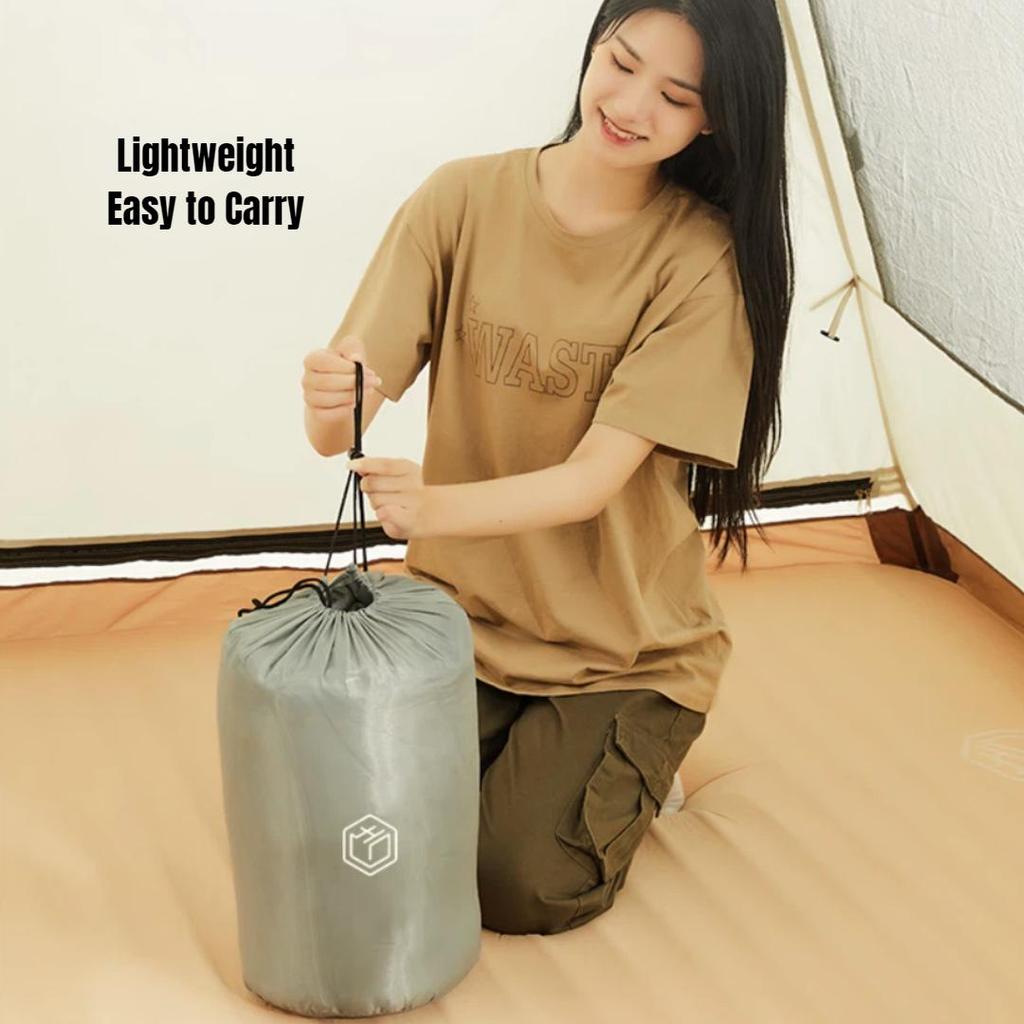 Jingdong Jingzao Camping Sleeping Bag, Outdoor Envelope-Style Hooded Sleeping Bag, Rock Gray, 1.5kg, 10-15℃