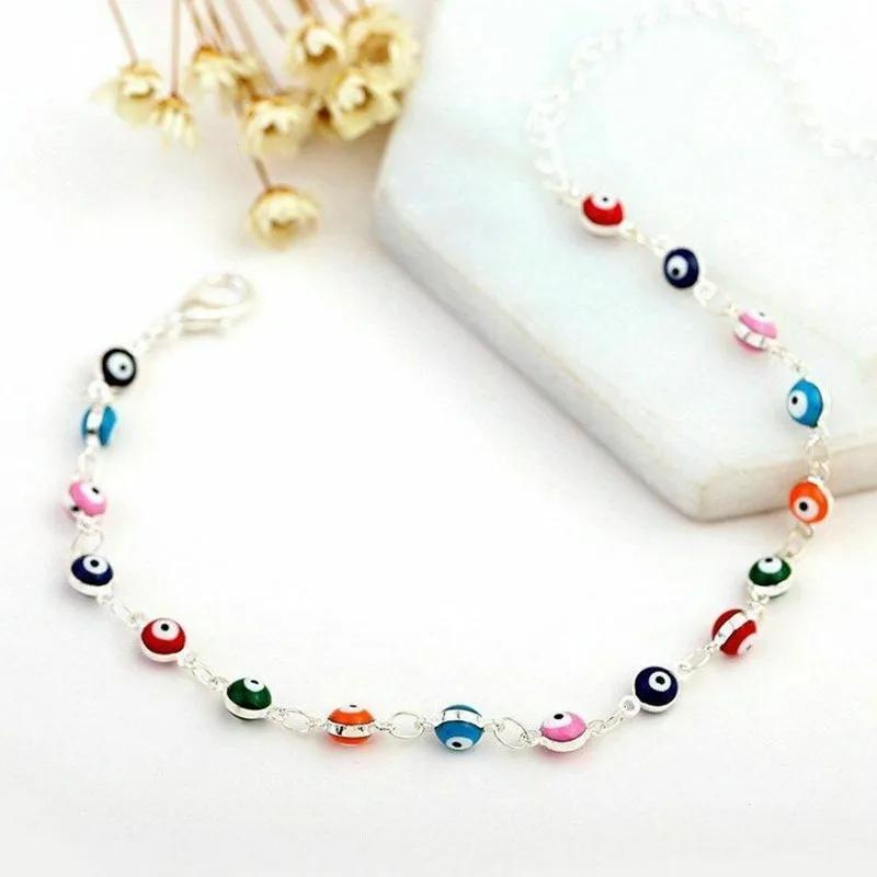 Creative Simple Turkish Evil Eye Womens Anklets Boho Charm Shell Foot Bracelet Summer Beach Accessories Personality Jewelry Gift