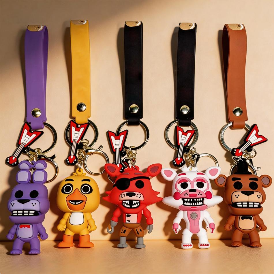 Cartoon Game Figure Keychain 5Pcs, Bag Pendant, Perfect Gift For Kids' Birthday, In Stock &