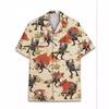 2024 Summer New Large Men's Fashion Digital Printed Hawaiian Short Sleeved Shirt