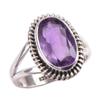 Natural Pink Amethyst Gemstone Handmade 925 Solid Silver Jewelry Ring S.7 q8M21