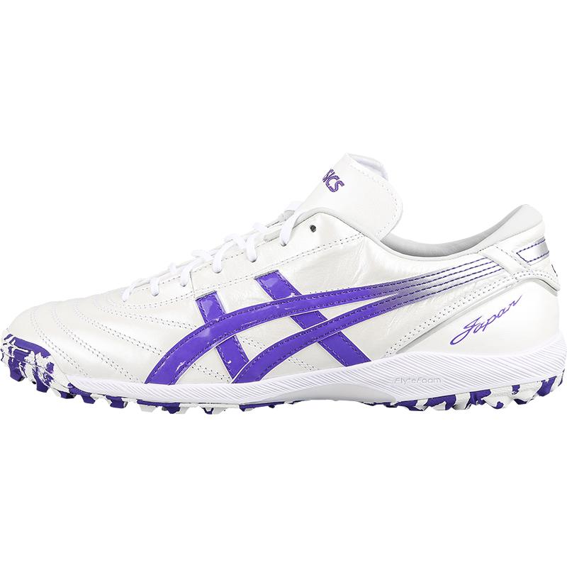 

Asics C3 Round Toe Lace-Up TF (Rubber Studs) Durable Soccer Shoes Men Soccer Shoes White Purple 1113A032-110 46