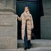 ELLE French Fashion Design 90 White Duck Down Casual Stand Collar Loose Versatile Comfortable Warm Long Puffer Coat Basic Down Jacket EY49402