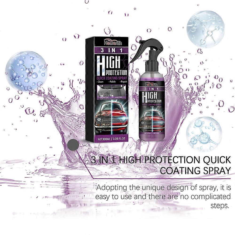 3 In 1 High Protection Quick Car Coat Ceramic Coating Spray Hydrophobic 100ML
