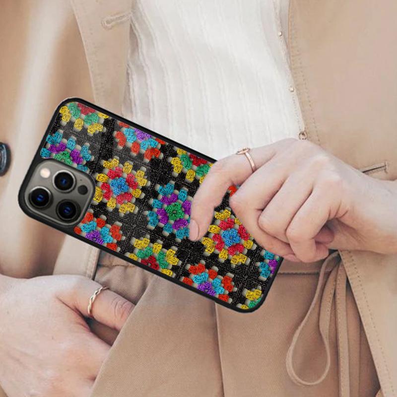 

Granny Square Crochet Magnetic Phone Case For APPLE iPhone 17 Air 16 14 13 12 Pro Max 15 Plus Wireless Charge With MagSafe Cover iPhone 13mini