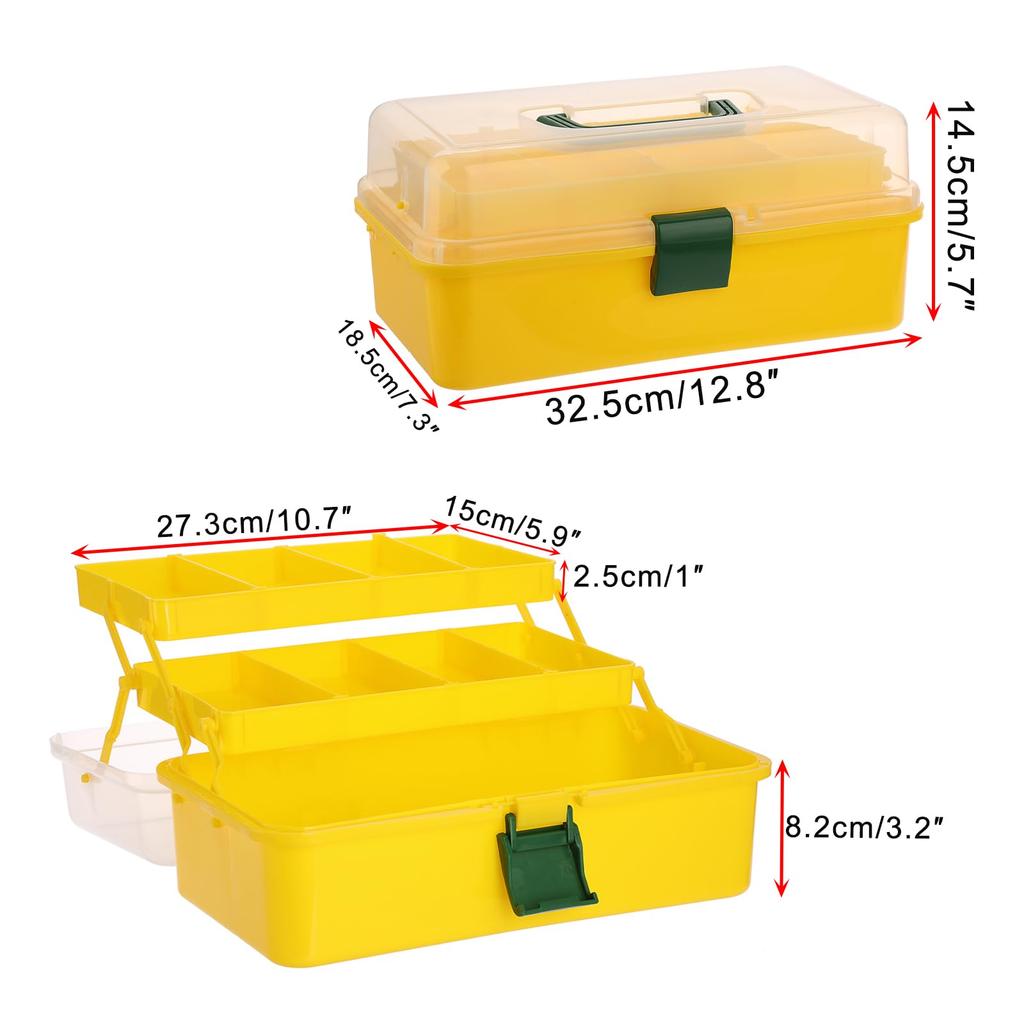 Sumnacon Large Capacity Foldable Storage Storage Box with Adjustable for Home and Car Use Toolbox, Three-Tier Box, Multi-Function Spacing, Handles,