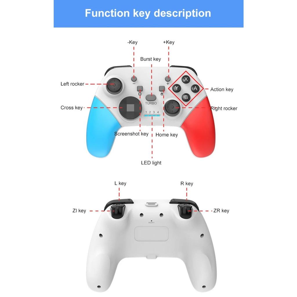 S01 Bluetooth-Compatible Game Controller Wireless Gamepad Met Motor 6-Axis Nintendo Switch Android Pc
