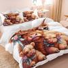 Cute Highland Cow Duvet Cover Set (1 Duvet Cover & 1/2 Pillowcase) Soft Farmhouse Bedding Set Bedroom Decor Gift
