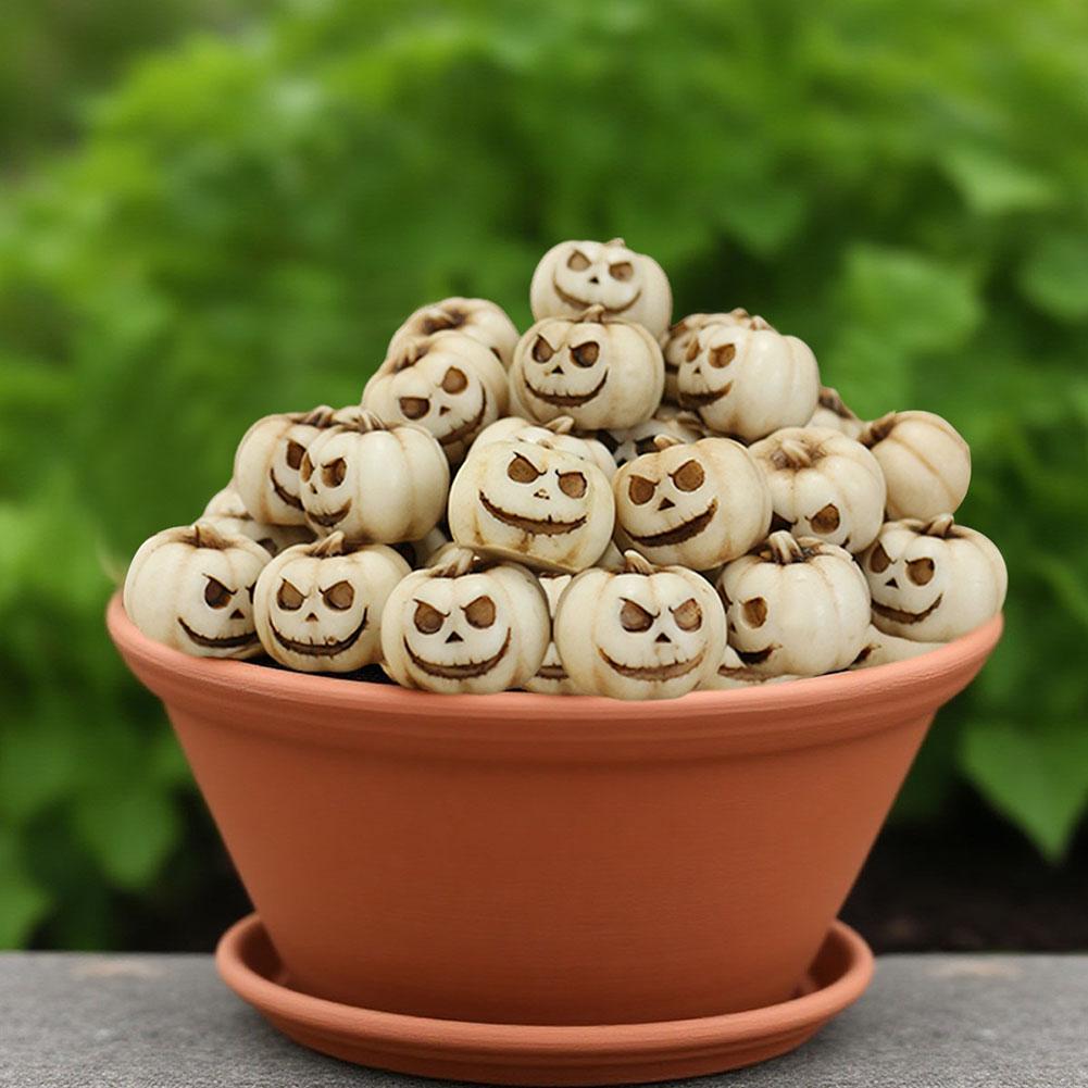 Resin Mini For Halloween Pumpkins with Grimace Faces Set of 20 for DIY Crafts Seasonal Decor and Dollhouse Accessories